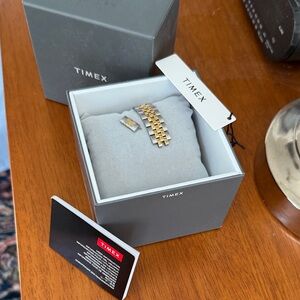 Timex Two-Tone Gold and Silver Watch band links and box